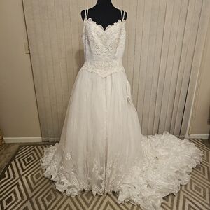 Moda Bella‎ Elegant White Lace Wedding Dress 16